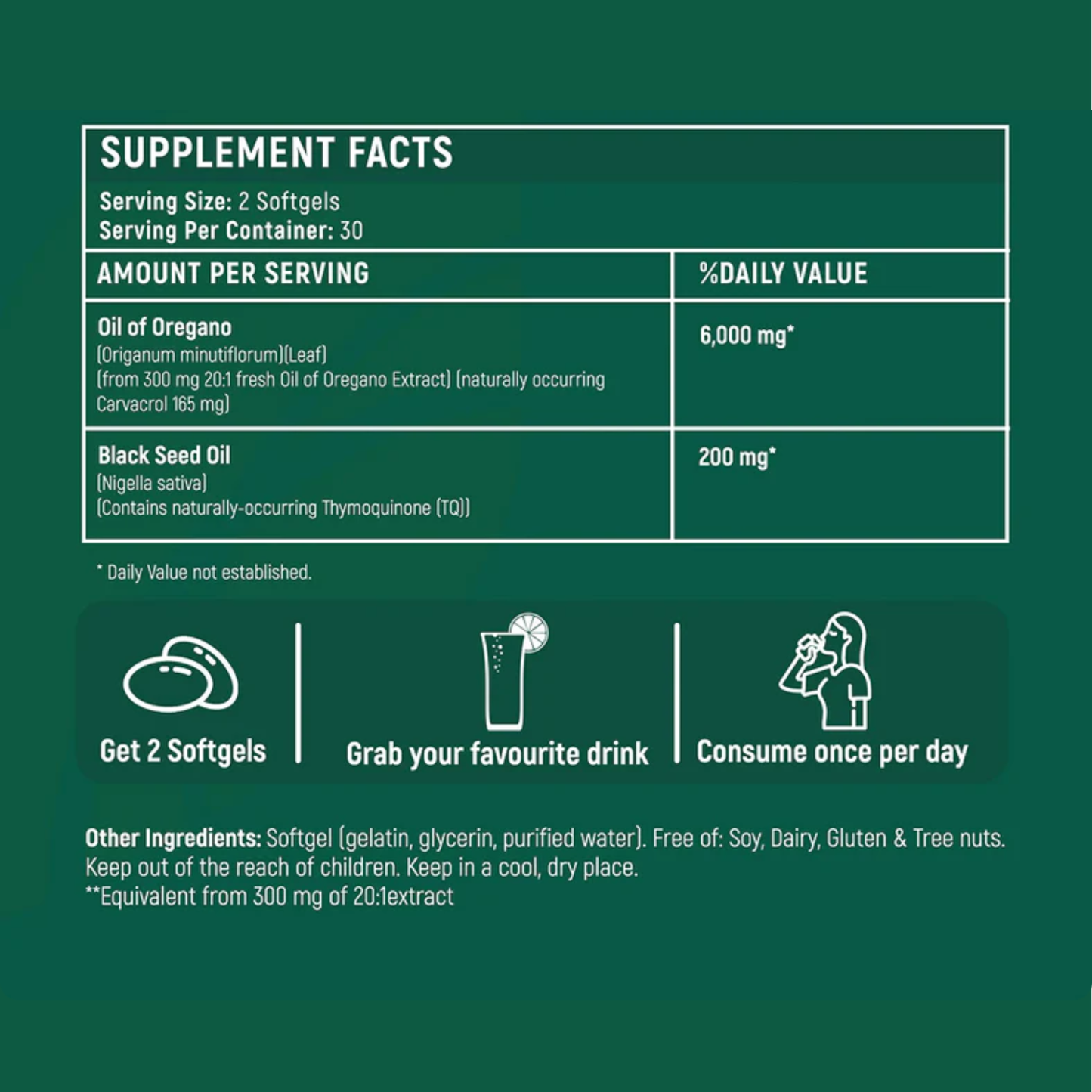 Lucelle™ Oregano & Black Seed Oil Softgels